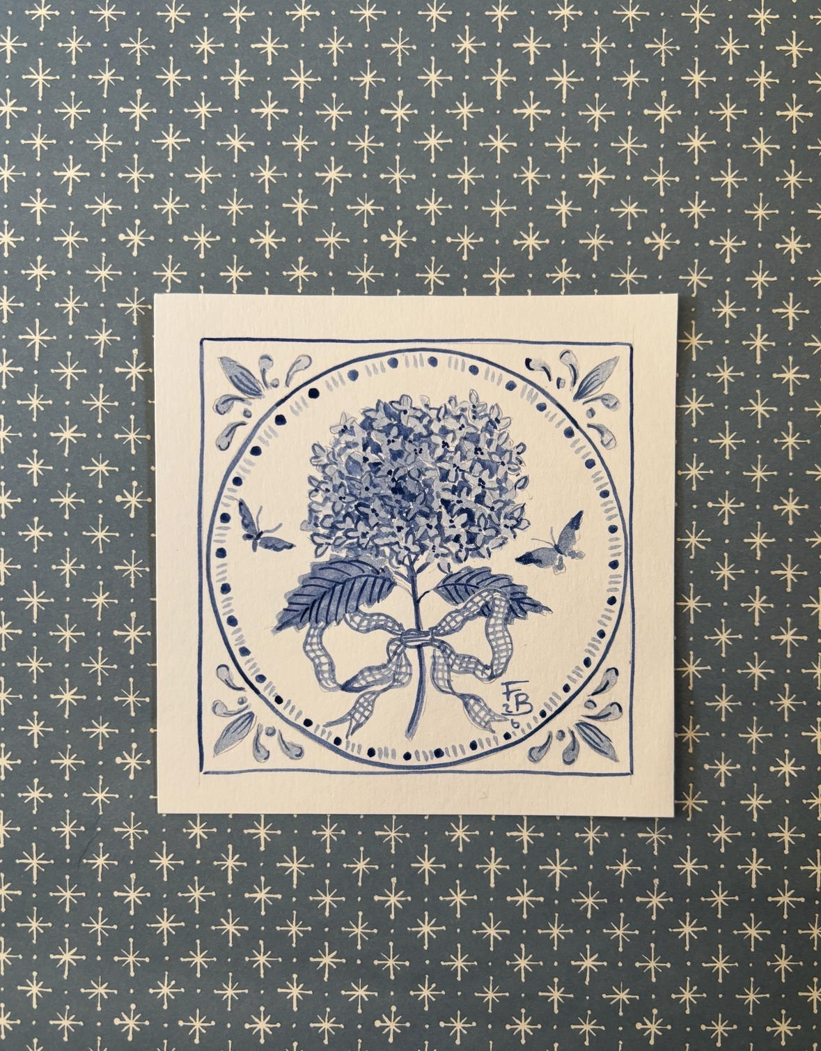 Blue Hydrangea Tile
