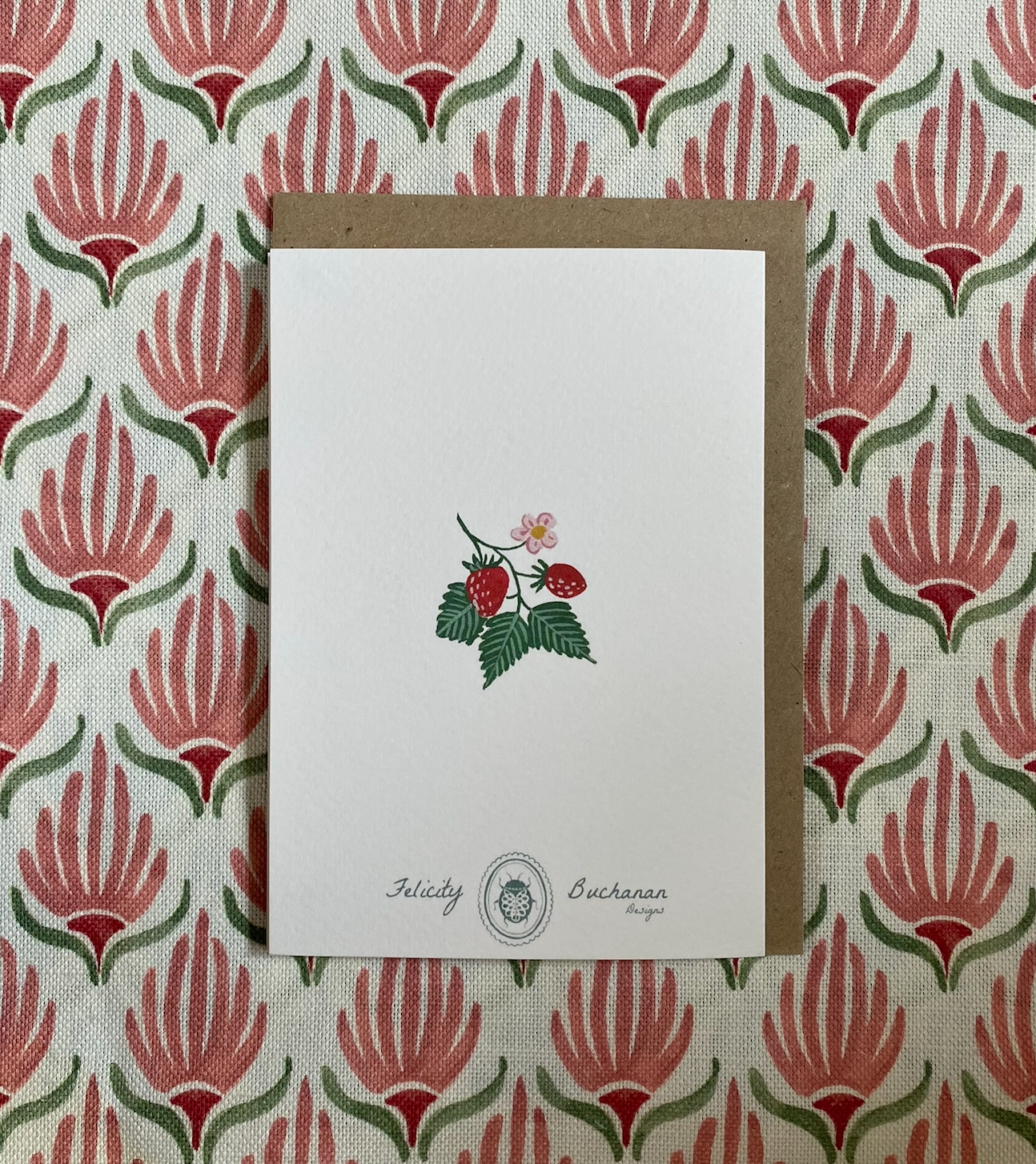 Pack of 5 Greetings Cards - Strawberry